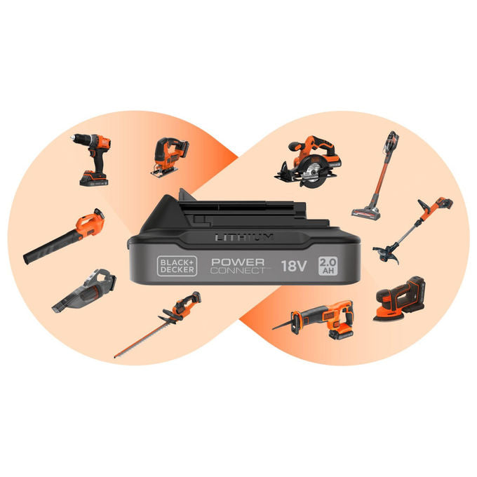 Black+Decker Tagliasiepi a Testa Regolabile 5 Posizioni con Batteria Litio 18 v lama 43 cm