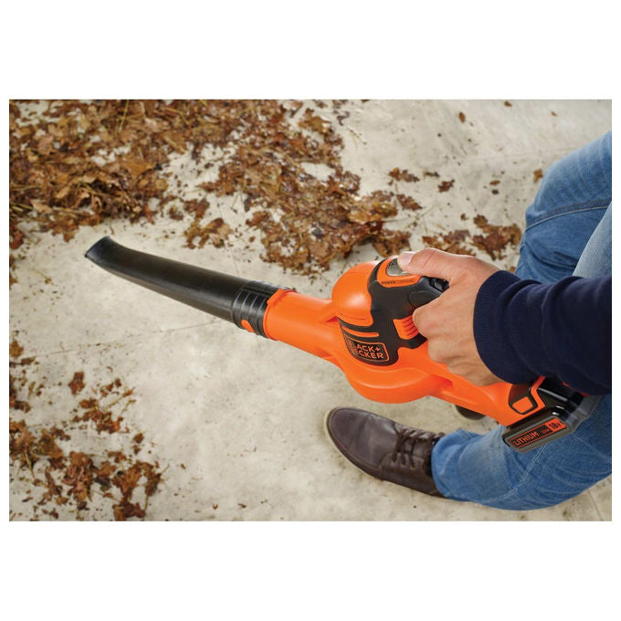 Black+Decker Soffiatore Elettrico a Batteria Litio 18v con Tecnologia Power Command