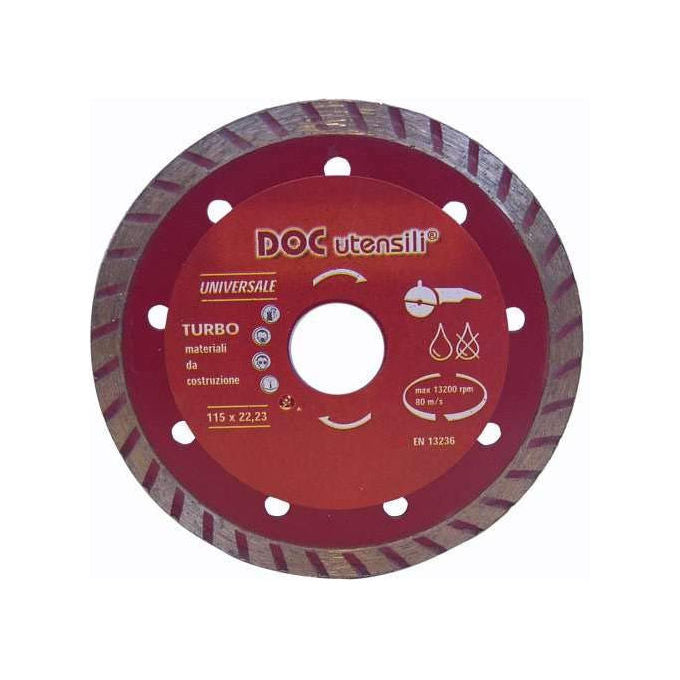 DOC Disco Diamantato 115mm Universale Corona Continua Turbo per Taglio
