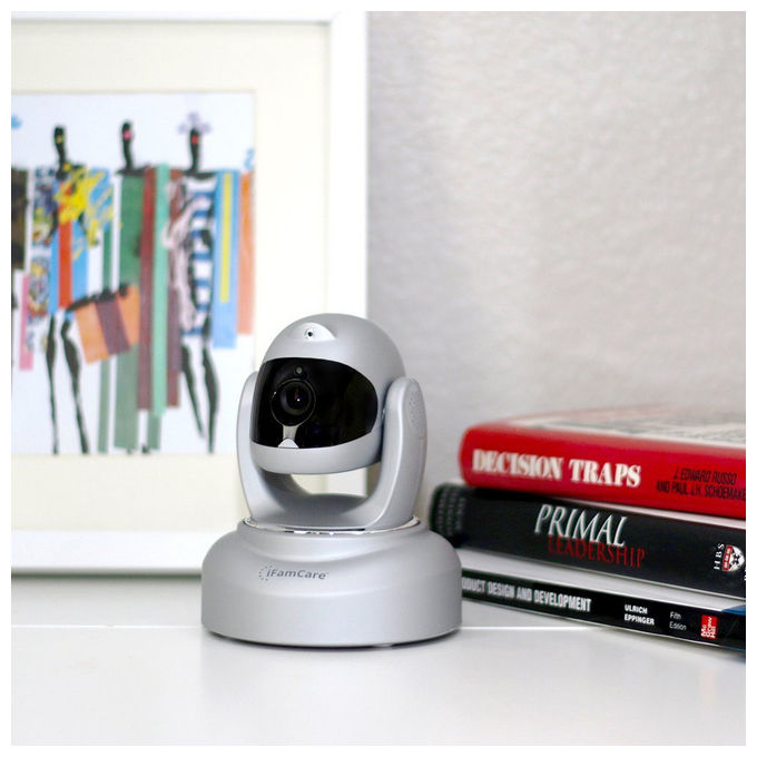 Ifamcare Helmet Home Monitor Wi-Fi digitale 1080P Full HD per iPhone e Android Argento