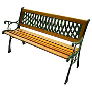 BLINKY Panchina da Giardino in Ghisa e Legno 125x74 cm Marrone Regina 9694110