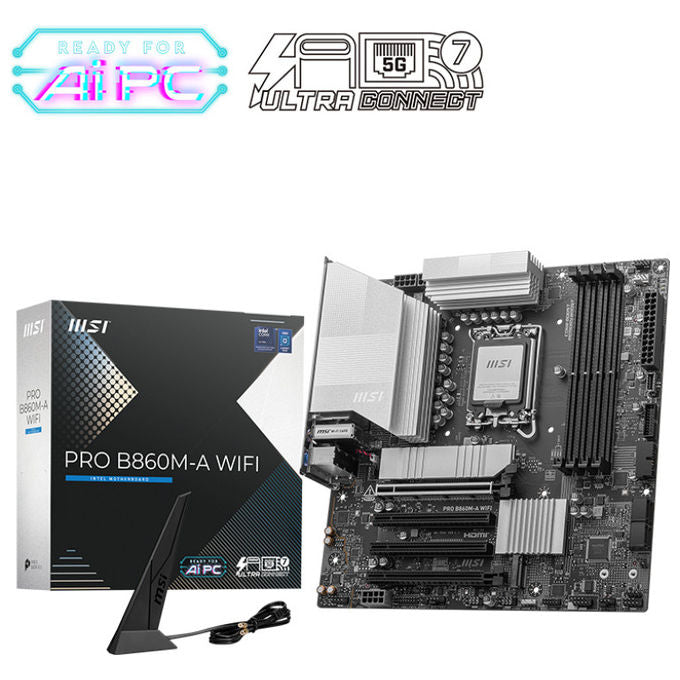 MSI PRO B860M-A WIFI Scheda Madre micro ATX Intel B860 LGA 1851 DDR5 Wi-Fi componenti PC
