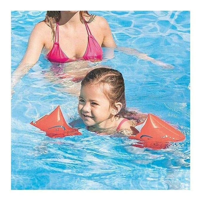 Intex Braccioli Modello 58642 Arancio 2 Camere d'Aria per Bambini 3-6 Anni