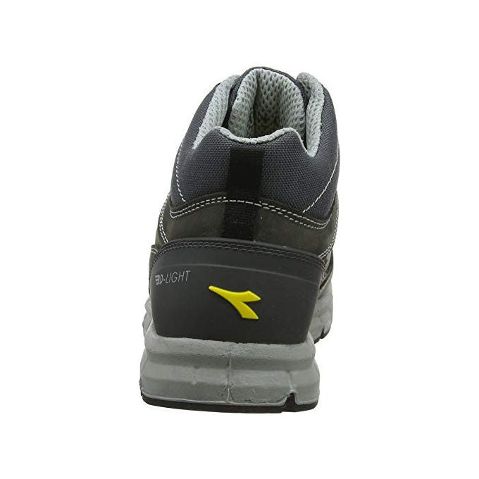 Diadora Run Mid S3 Scarpe da Lavoro Unisex Grigio Castello Puntale Acciaio Idrorepellenti
