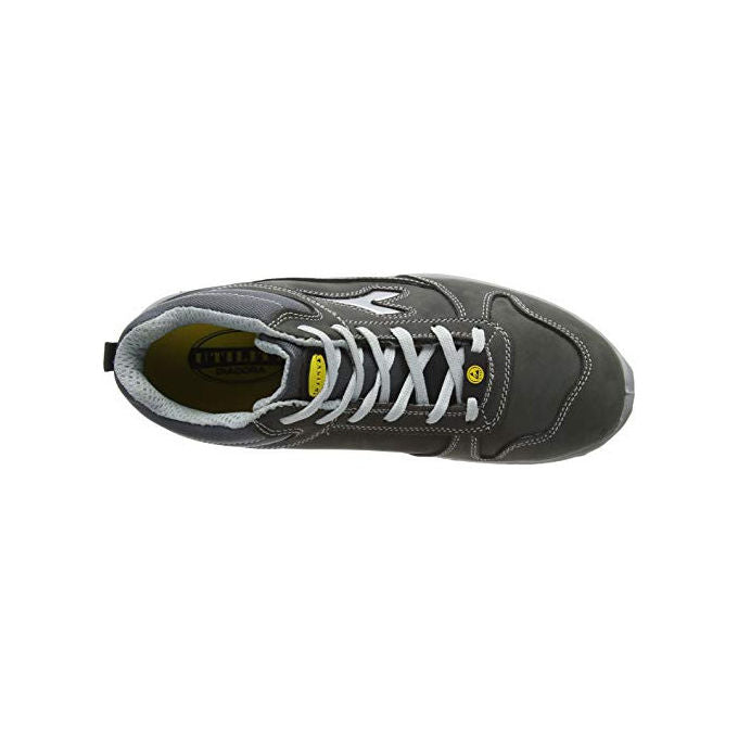 Diadora Run Mid S3 Scarpe da Lavoro Unisex Grigio Castello Puntale Acciaio Idrorepellenti