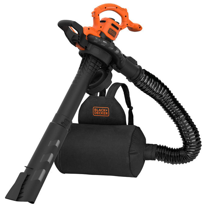 Black+Decker Aspiratore e Soffiatore Elettrico 3 in 1 2600W Beblv260-Qs per Macchine da Giardino e Soffiatori