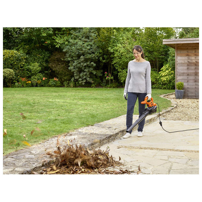 Black+Decker Aspiratore e Soffiatore Elettrico 3 in 1 2600W Beblv260-Qs per Macchine da Giardino e Soffiatori