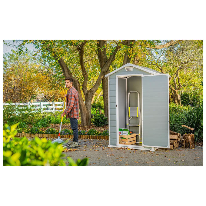 Keter Casetta da Giardino da Esterno Manor 4X3 in Resina 128x94x196h Grigio