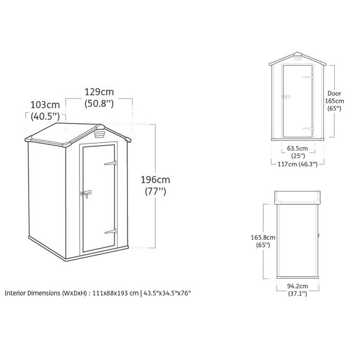 Keter Casetta da Giardino da Esterno Manor 4X3 in Resina 128x94x196h Grigio