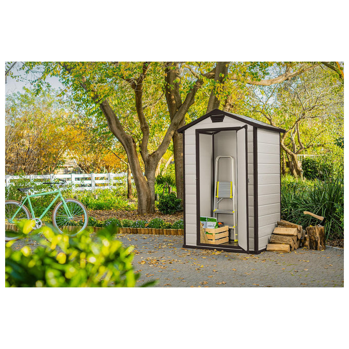 Keter Casetta da Giardino da Esterno Manor 4X3 in Resina 128x94x196h Beige