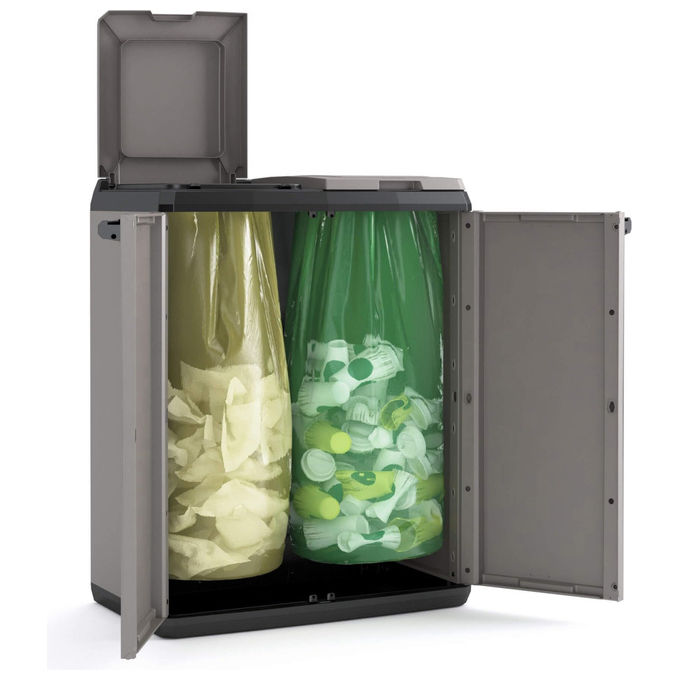 Keter Armadio per Raccolta Differenziata Split Cabinet Recycling Basic 68x39x85 Cm