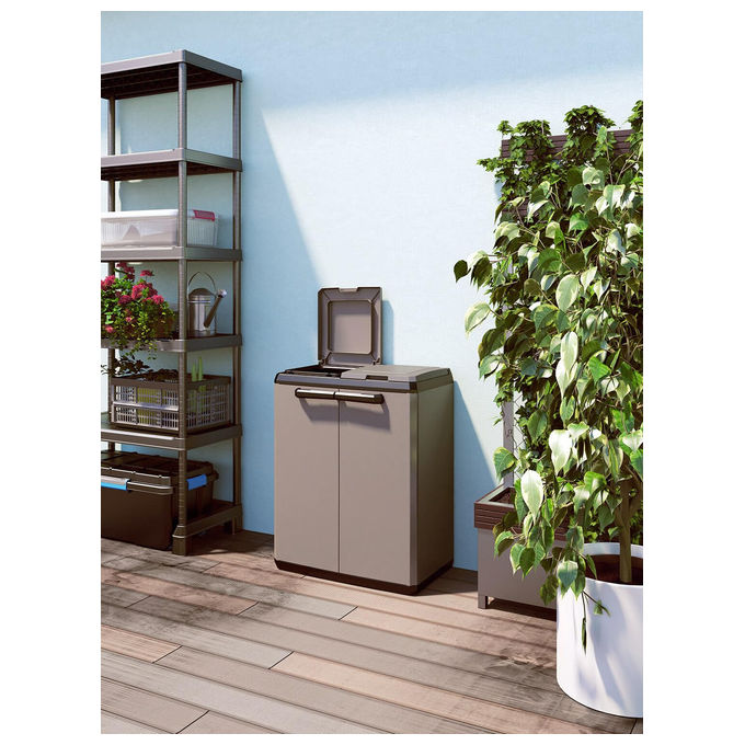 Keter Armadio per Raccolta Differenziata Split Cabinet Recycling Basic 68x39x85 Cm
