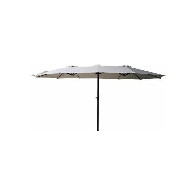 Amicasa Ombrellone 2,7x4,6m Alluminio Grigio-Ecru Resistente al Vento