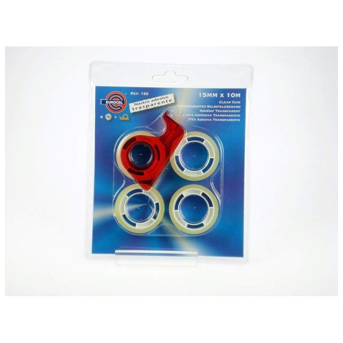 AB Eurocel Nastro Adesivo 15mm x 10m Trasparente CH-CAD-164171 per Ufficio