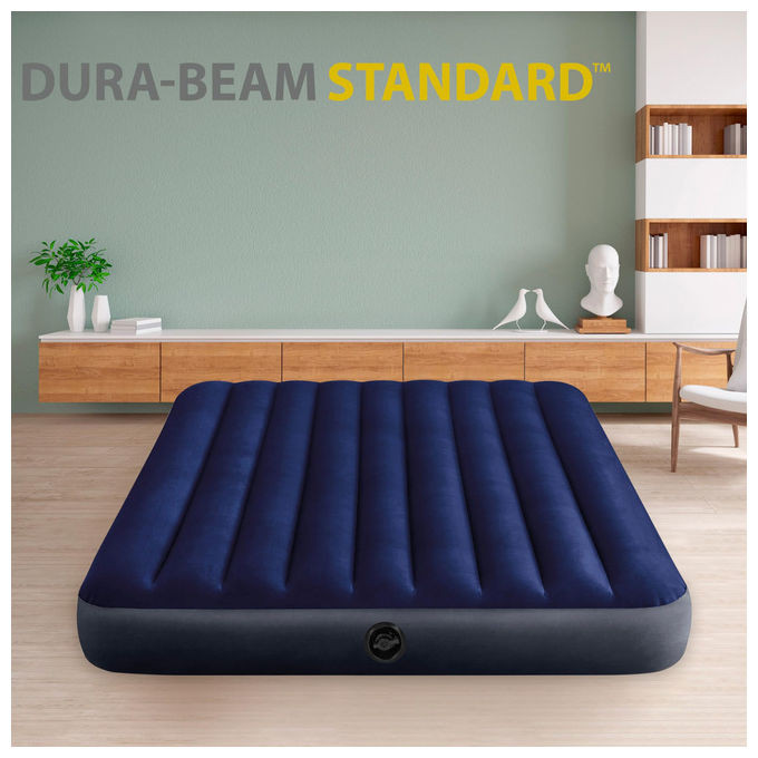 Intex DuraBeam Classic Downy Queen Materasso Matrimoniale 152x203x25cm con Tecnologia Fiber Tech