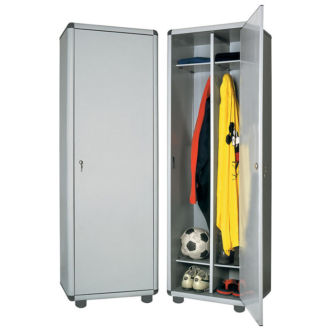 Garofalo Armadio Spogliatoio Sporco Pulito in Resina con Piedini e Serratura, Grigio, 59x39x175 cm