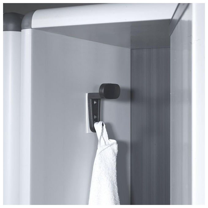 Garofalo Armadio Spogliatoio Sporco Pulito in Resina con Piedini e Serratura, Grigio, 59x39x175 cm