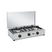 PARKER Fornello a Gas 3 Fuochi in Acciaio Inox con Piano Estraibile