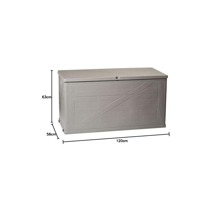 Toomax Z163R025 Wood Line Baule da Giardino 420 L effetto legno lucchettabile colore Grigio Tortora