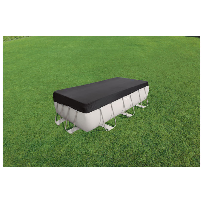 Bestway 58232 Telo Copripiscina Power Steel Rettangolare 396x185 cm Piscine 404x201 412x201 cm colore Nero