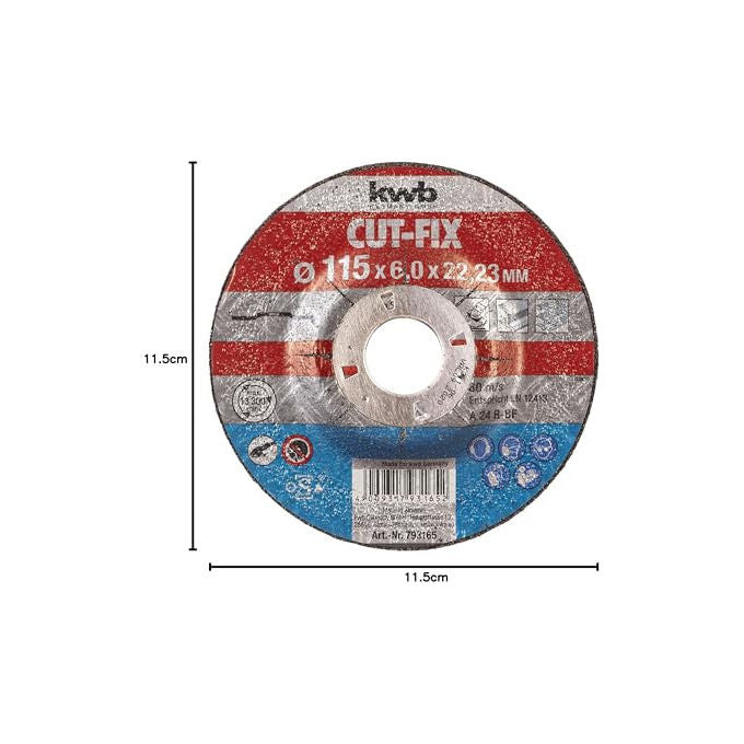 Kwb Disco da sbavo Cut-Fix 793165 115mm 6mm per metallo e acciaio smerigliatrice
