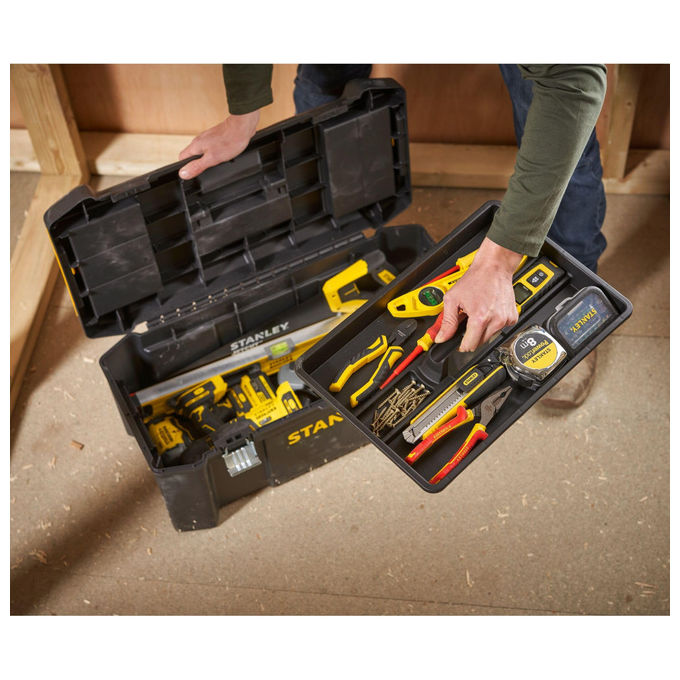 Stanley STST82976-1 Essential Cassetta Portautensili 26'' Polipropilene 3 Scomparti 12 Kg colore Nero Giallo