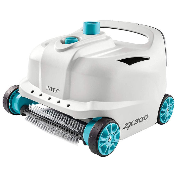 Intex 28005 ZX300 Deluxe Pulitore Automatico Piscina Fondo e Pareti Doppie Spazzole Rotanti Tubo 6.5 m Filtro 0.15 mm Capacita' 1.8 L colore Nero