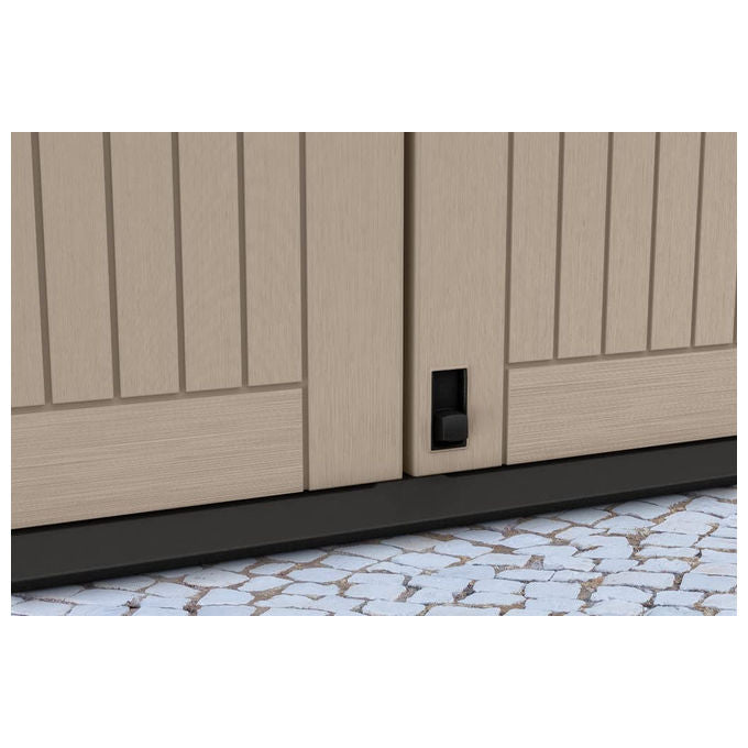 Keter 17210426 Store-It-Out MIDI Box Portattrezzi da Giardino 880 L Doppia Anta Pavimento Incluso Lucchettabile colore Beige