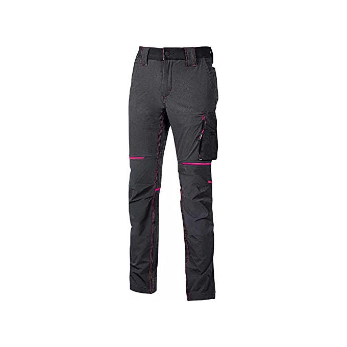 U-power FU189GF World Lady Pantalone da Lavoro Donna Slim Fit Stretch Idrorepellente Traspirante Taglia S colore Grigio Fucsia
