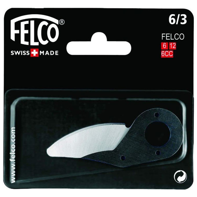 Felco 6-3 Lama di Ricambio per Forbici Modelli 6 12 e 6CC Acciaio Temprato Svizzero