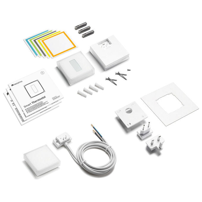 Netatmo NBU-NTH-NAV Kit Termostato Intelligente 3 Valvole Termostatiche Wi-Fi RF Alexa Google HomeKit colore Bianco
