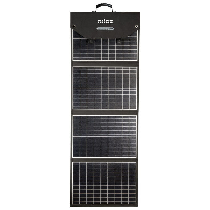 Nilox Pannelli Solari S120, Pannello Fotovoltaico Mono Splitcristallino da 120W per Gite Fuoriporta e Uso Domestico, Ricarica di Devices a 5V, Power Station ed Elettrodomestici se Collegato con Inverter