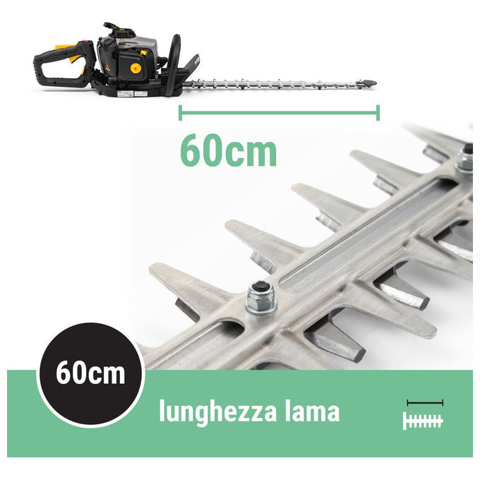 Alpina Garden AHT 555 Tagliasiepi a Scoppio Doppia Lama 70 cm 22,5 cc 650 W Impugnatura Rotante 180° colore Nero