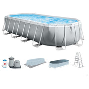 Intex Piscina 26798 Prisma Metal Frame Ovale con Filtro A3, dimensioni 610x305x122 cm