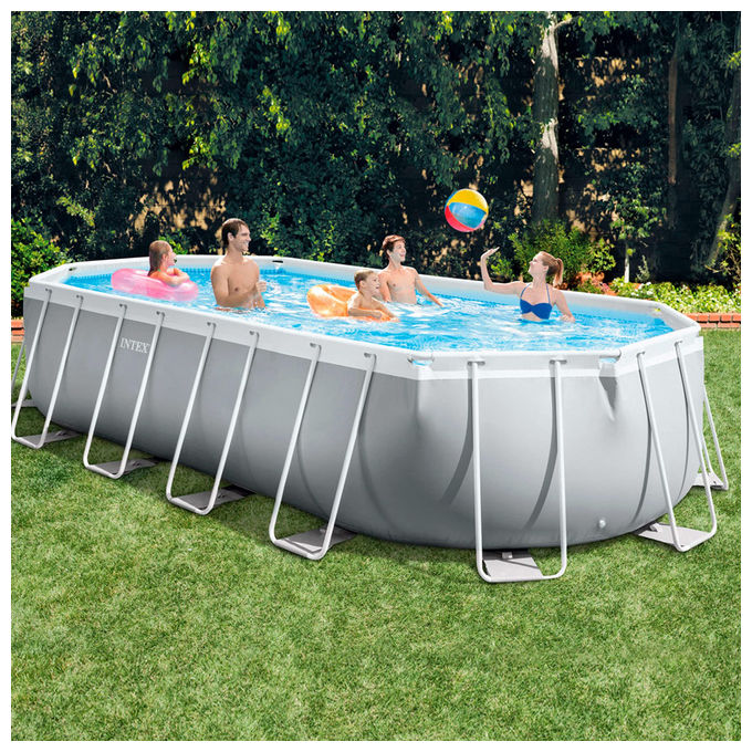 Intex Piscina 26798 Prisma Metal Frame Ovale con Filtro A3, dimensioni 610x305x122 cm