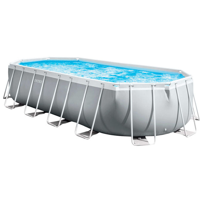Intex Piscina 26798 Prisma Metal Frame Ovale con Filtro A3, dimensioni 610x305x122 cm