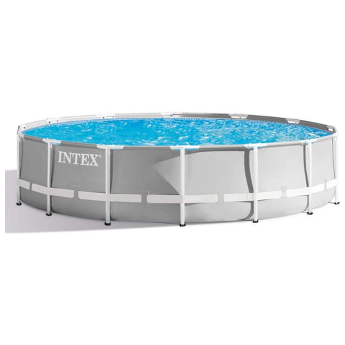 Intex Piscina Fuori Terra Rotonda Prisma Frame 549x122 cm Grigio con Accessori