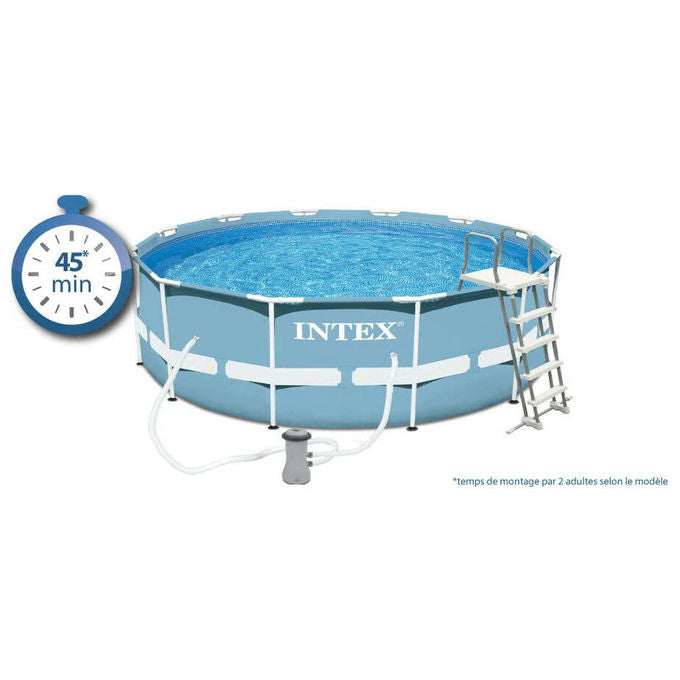 Intex Piscina Fuori Terra Rotonda Prisma Frame 549x122 cm Grigio con Accessori