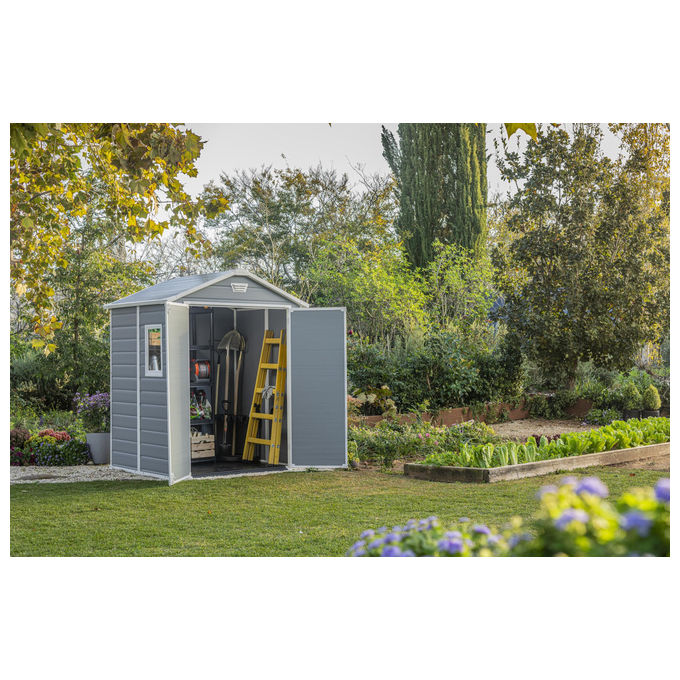 Keter Casetta da Giardino Manor 6X5 in Resina 185x152x226h Grigio