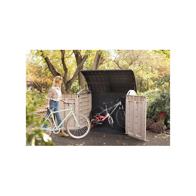Keter 17199414 Store-It-Out Ultra Box Portattrezzi in Resina 2000L Pavimento Incluso Chiusura Lucchettabile colore Beige e Marrone