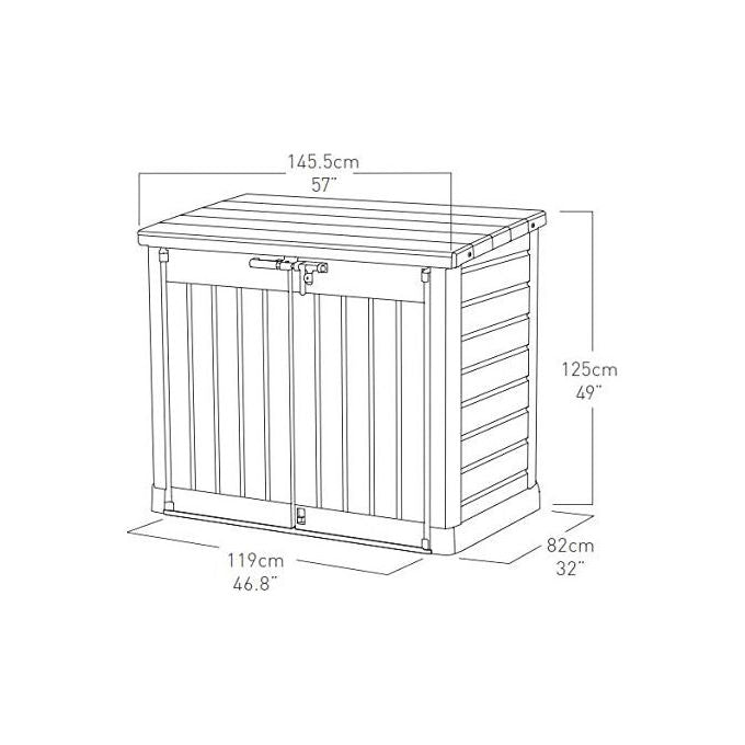 Keter Box Portattrezzi da esterno Store It Out Max in resina 145,5x82x125h - 1200 Lt Beige