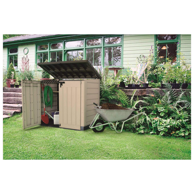 Keter Box Portattrezzi da esterno Store It Out Max in resina 145,5x82x125h - 1200 Lt Beige