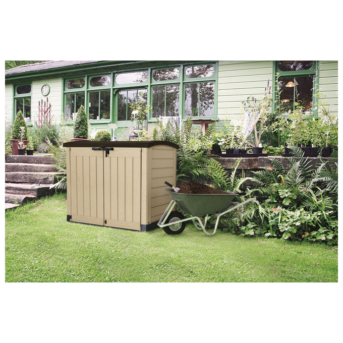 Keter Box Portattrezzi da esterno Store It Out Ara in Resina 146x82x120h - 1200 Lt Beige