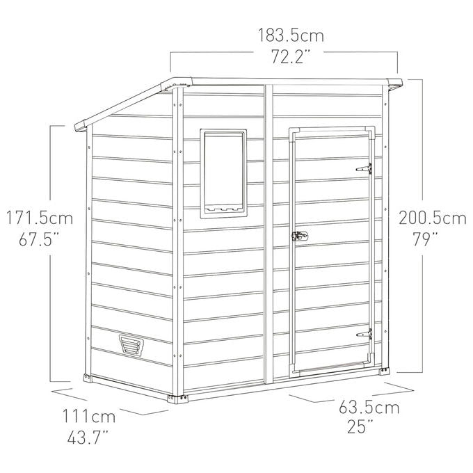 Keter Casetta da Giardino Manor Pent 6X4 in Resina 183,5x111x200,5h Grigio