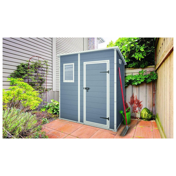 Keter Casetta da Giardino Manor Pent 6X4 in Resina 183,5x111x200,5h Grigio