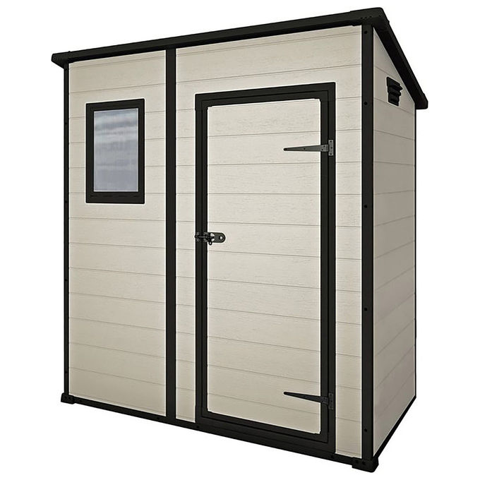 Keter Casetta da Giardino Manor Pent 6X4 in Resina 183,5x111x200,5h Beige