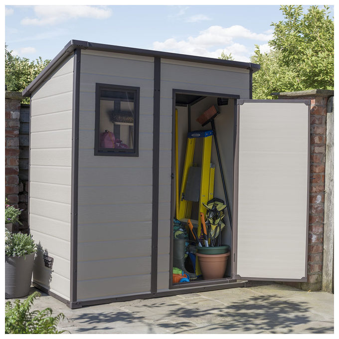 Keter Casetta da Giardino Manor Pent 6X4 in Resina 183,5x111x200,5h Beige
