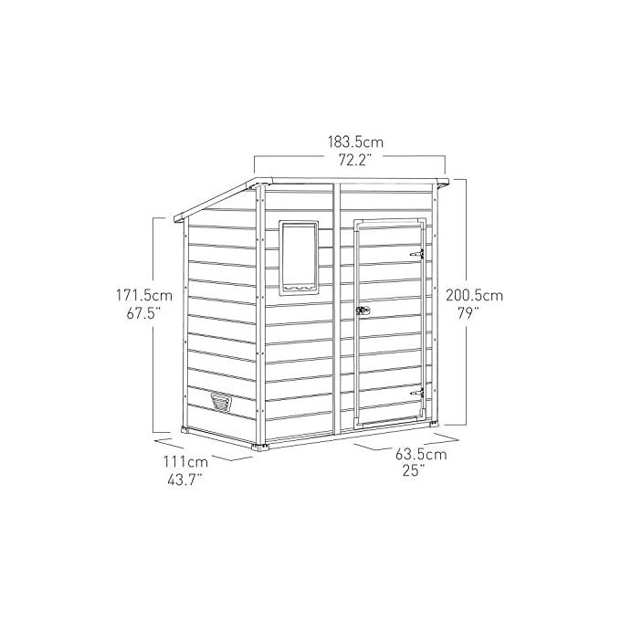 Keter Casetta da Giardino Manor Pent 6X4 in Resina 183,5x111x200,5h Beige