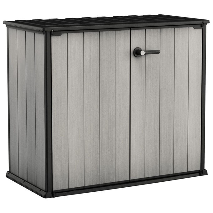 Keter Box Armadio Portattrezzi da esterno Patio Store in Resina 139,5x77x120h 1000 Lt Grigio