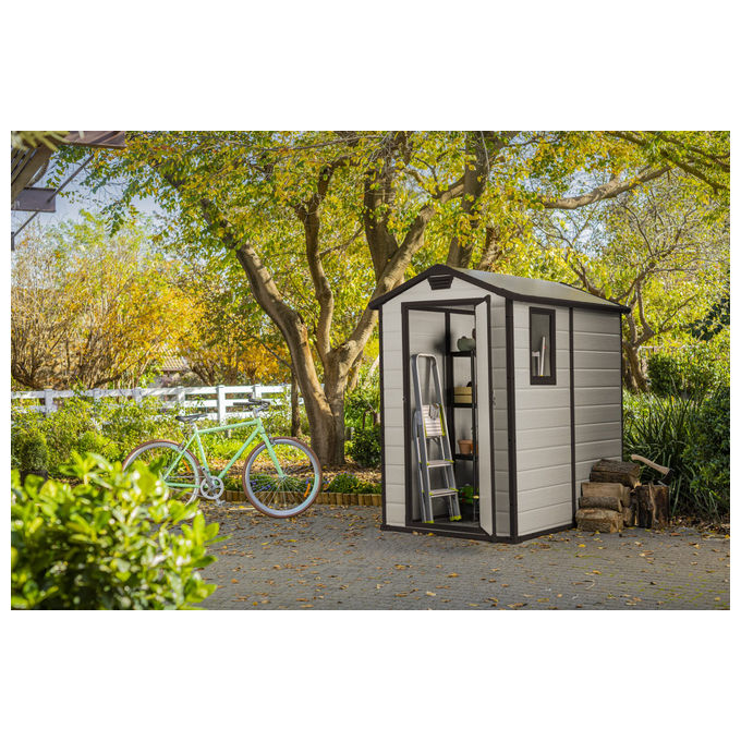 Keter Casetta da Giardino Manor 4x6 in Resina 130x192x198h Beige